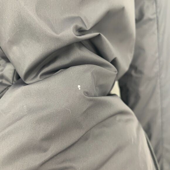 Eileen Fisher Stand Collar Winter Down Jacket Womens L Black Snap Button Puffer - Picture 5 of 16